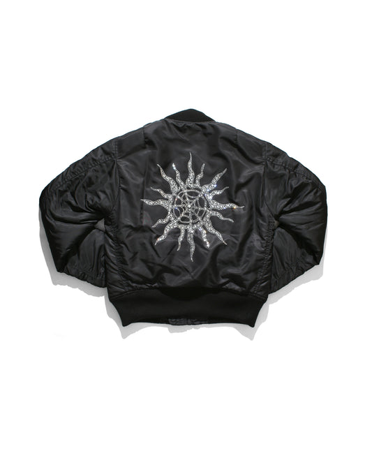 RHINESTONE MA-1 JACKET- BLACK