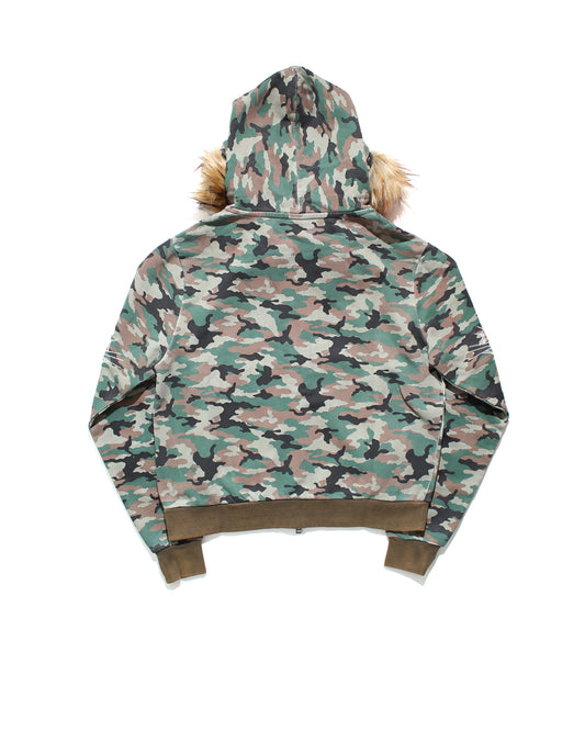 FUR ZIP HOODIE - CAMO
