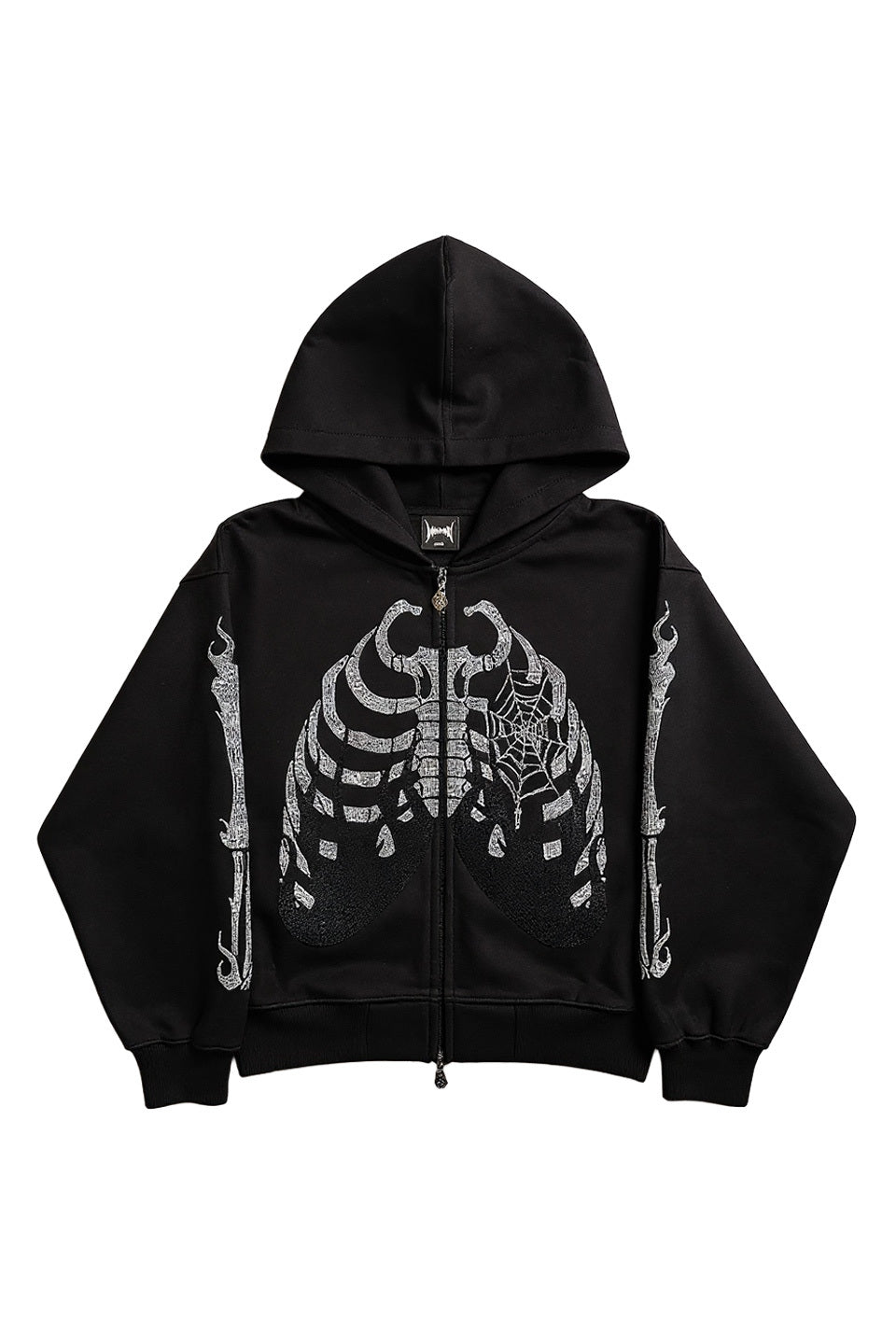 予約商品】NOREMID X SUPPLIER RHINESTONE FIRE BONES ZIP HOODIE
