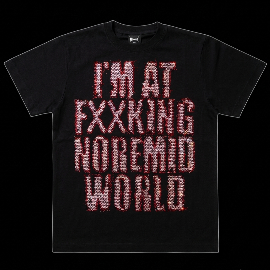 RHINESTONE TEE - BLACK × RED – NOREMID