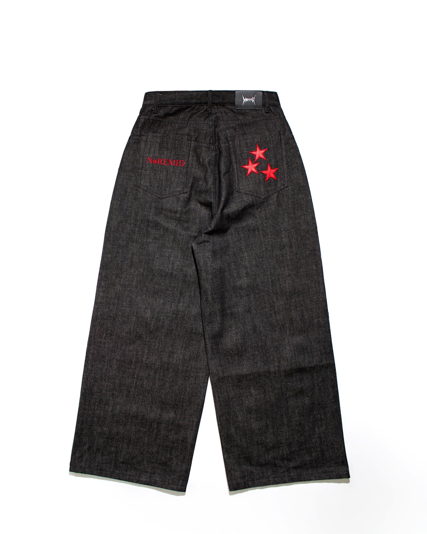 WIDE RIGID DENIM PANTS – BLACK