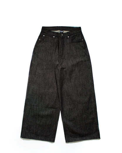 WIDE RIGID DENIM PANTS – BLACK