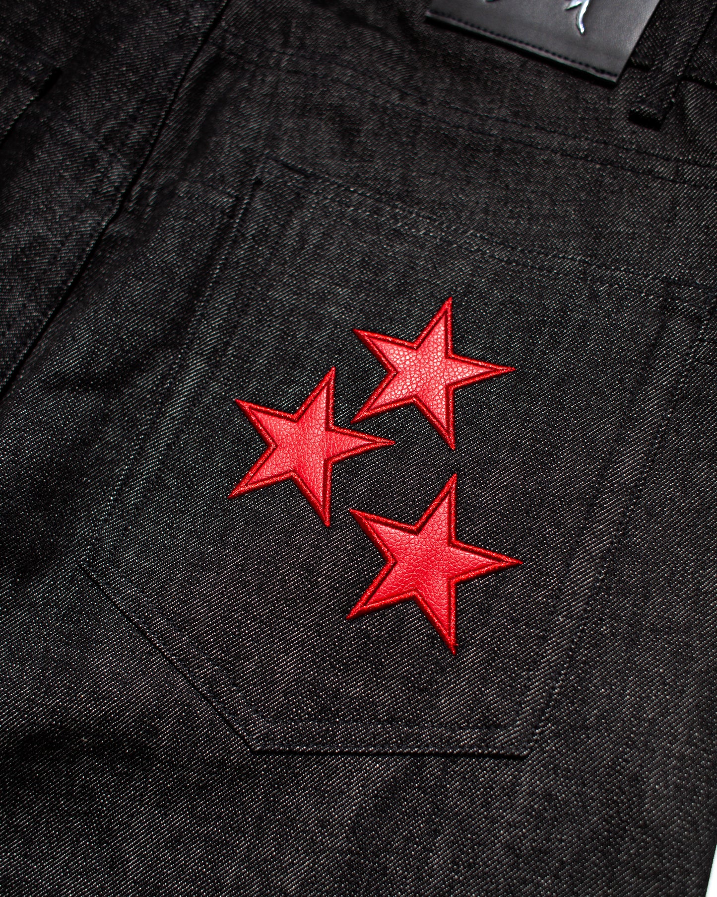 WIDE RIGID DENIM PANTS – BLACK