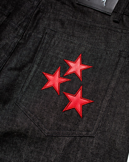WIDE RIGID DENIM PANTS – BLACK