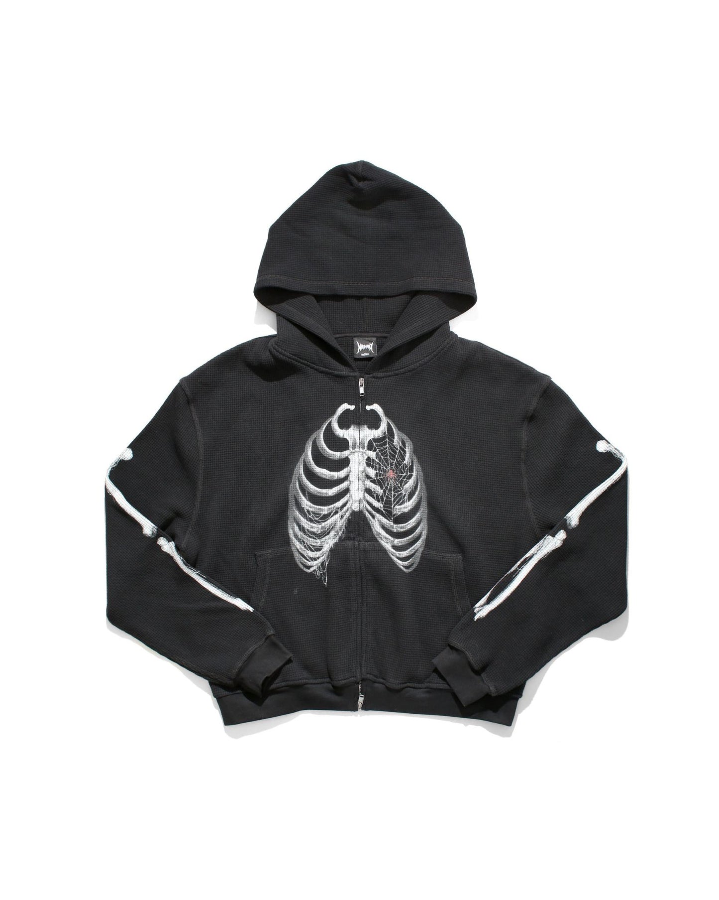 BONE THERMAL ZIP-UP HOODIE – BLACK