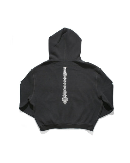 BONE THERMAL ZIP-UP HOODIE – BLACK