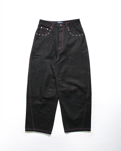 GIRL RIGID DENIM – BLACK × PINK