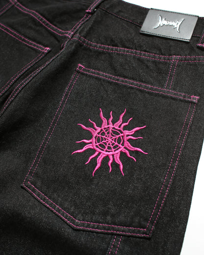GIRL RIGID DENIM – BLACK × PINK