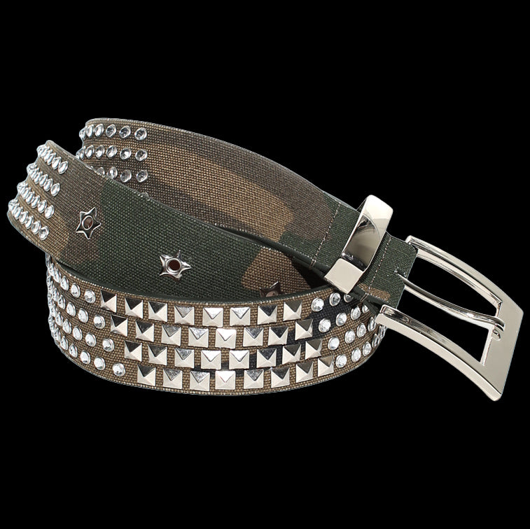 STUDDED BELT - CAMO