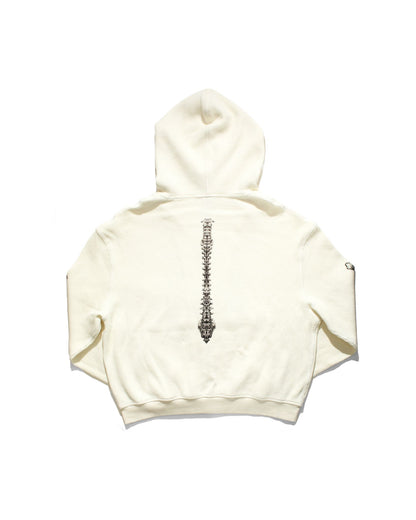 BONE THERMAL ZIP-UP HOODIE – WHITE