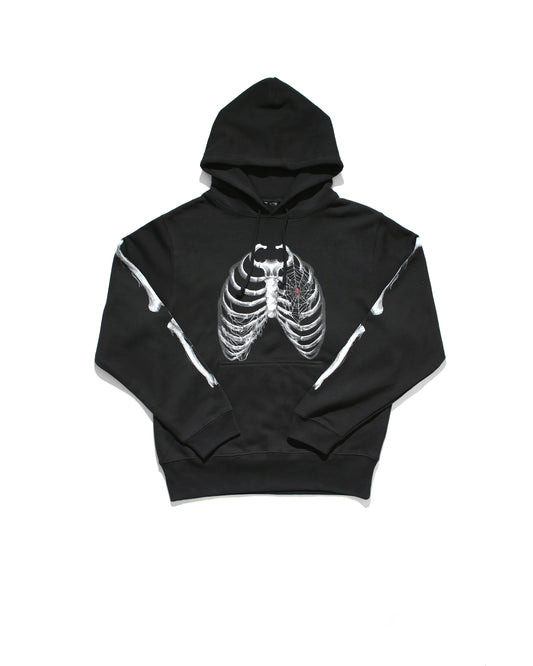 BONE PULLOVER HOODIE – BLACK