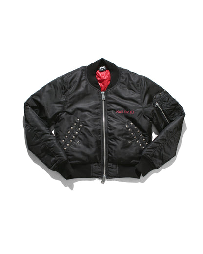 RHINESTONE MA-1 JACKET- BLACK