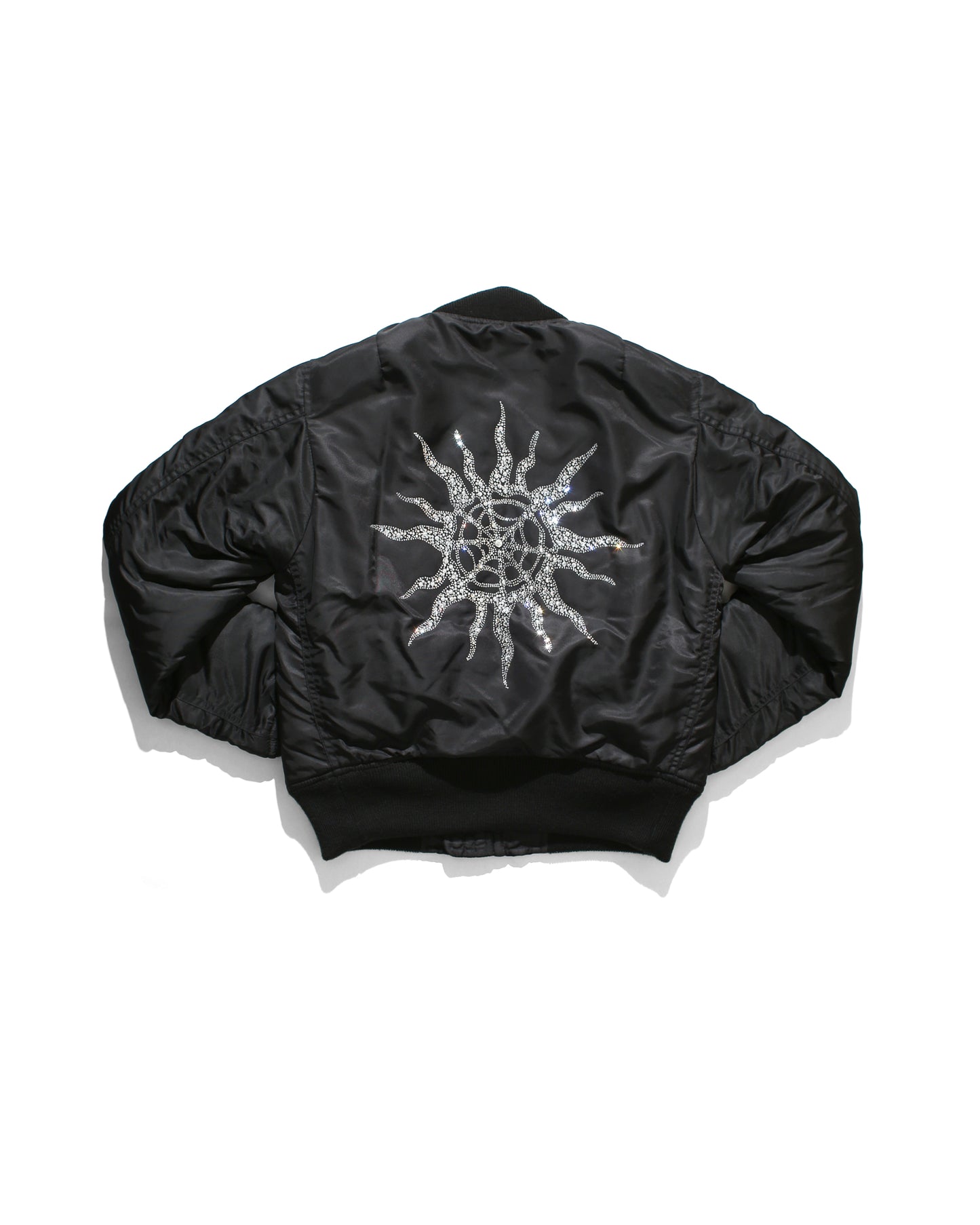 RHINESTONE MA-1 JACKET- BLACK