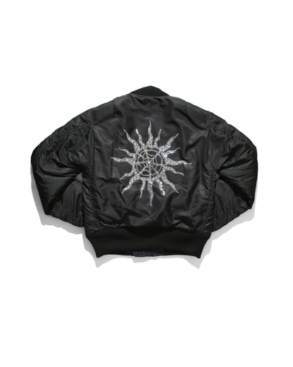 RHINESTONE MA-1 JACKET- BLACK