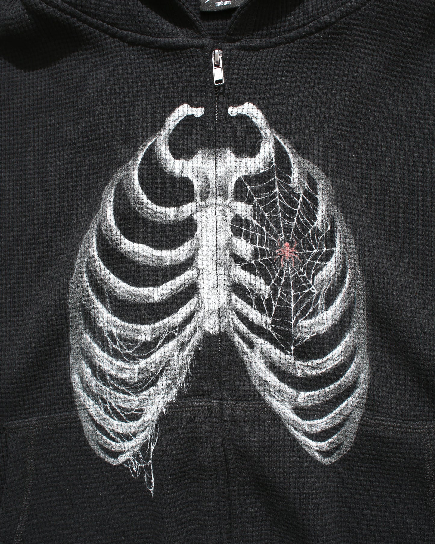 BONE THERMAL ZIP-UP HOODIE – BLACK