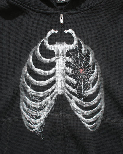 BONE THERMAL ZIP-UP HOODIE – BLACK