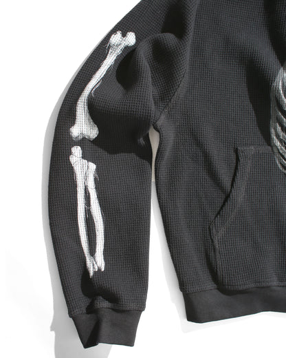 BONE THERMAL ZIP-UP HOODIE – BLACK