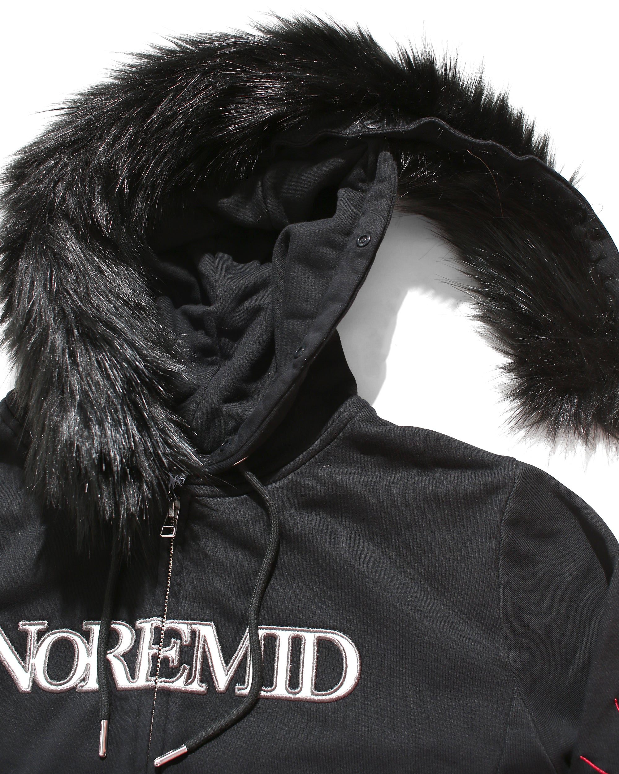 noremid　FUR ZIP HOODIE - BLACK FUR ZIP HOODIE - BLACK – NOREMID
