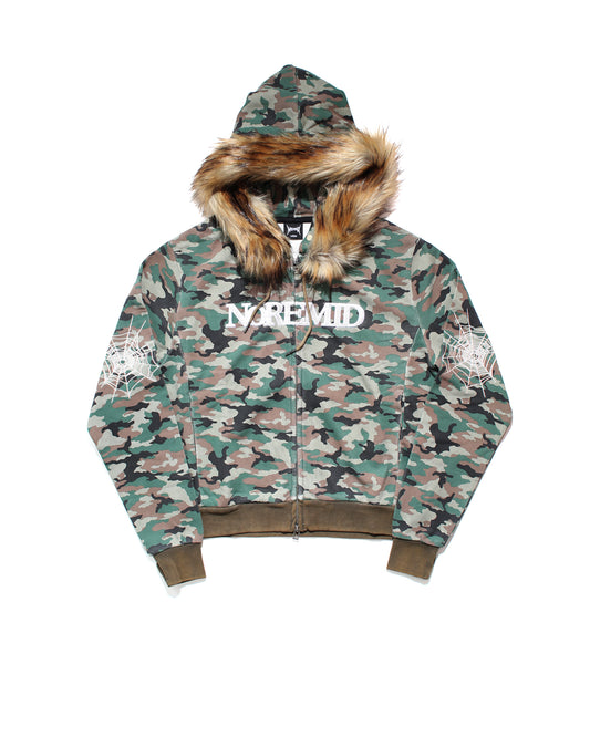 FUR ZIP HOODIE - CAMO