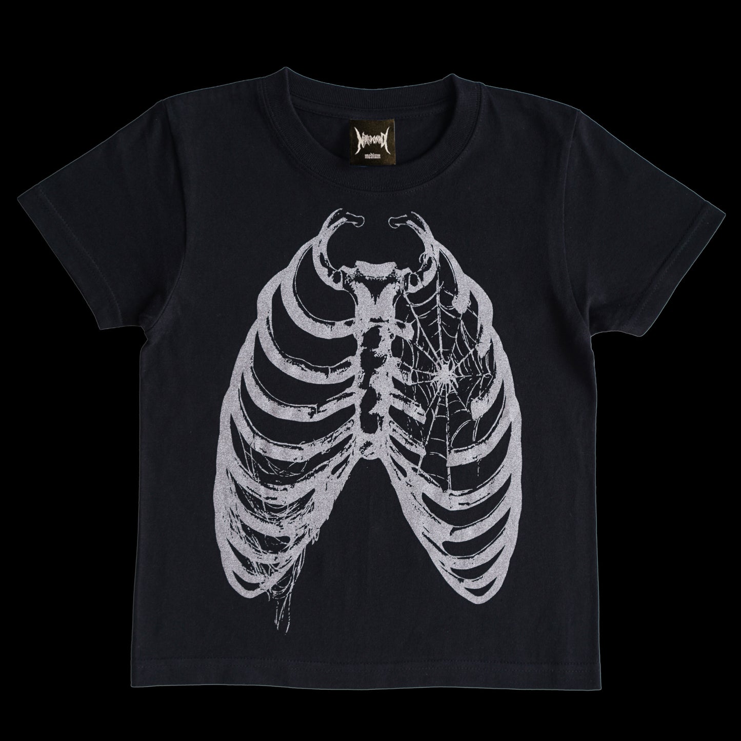 GLITTER BONE T – BLACK