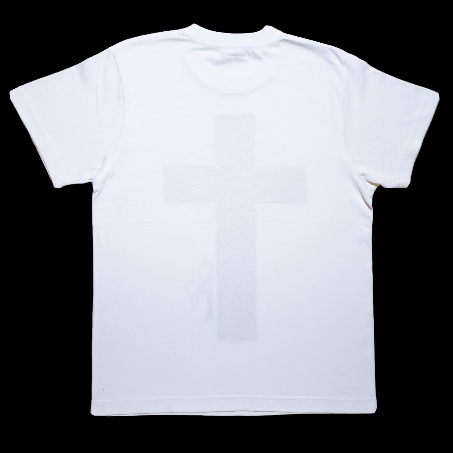 CROSS RHINESTONE T - WHITE