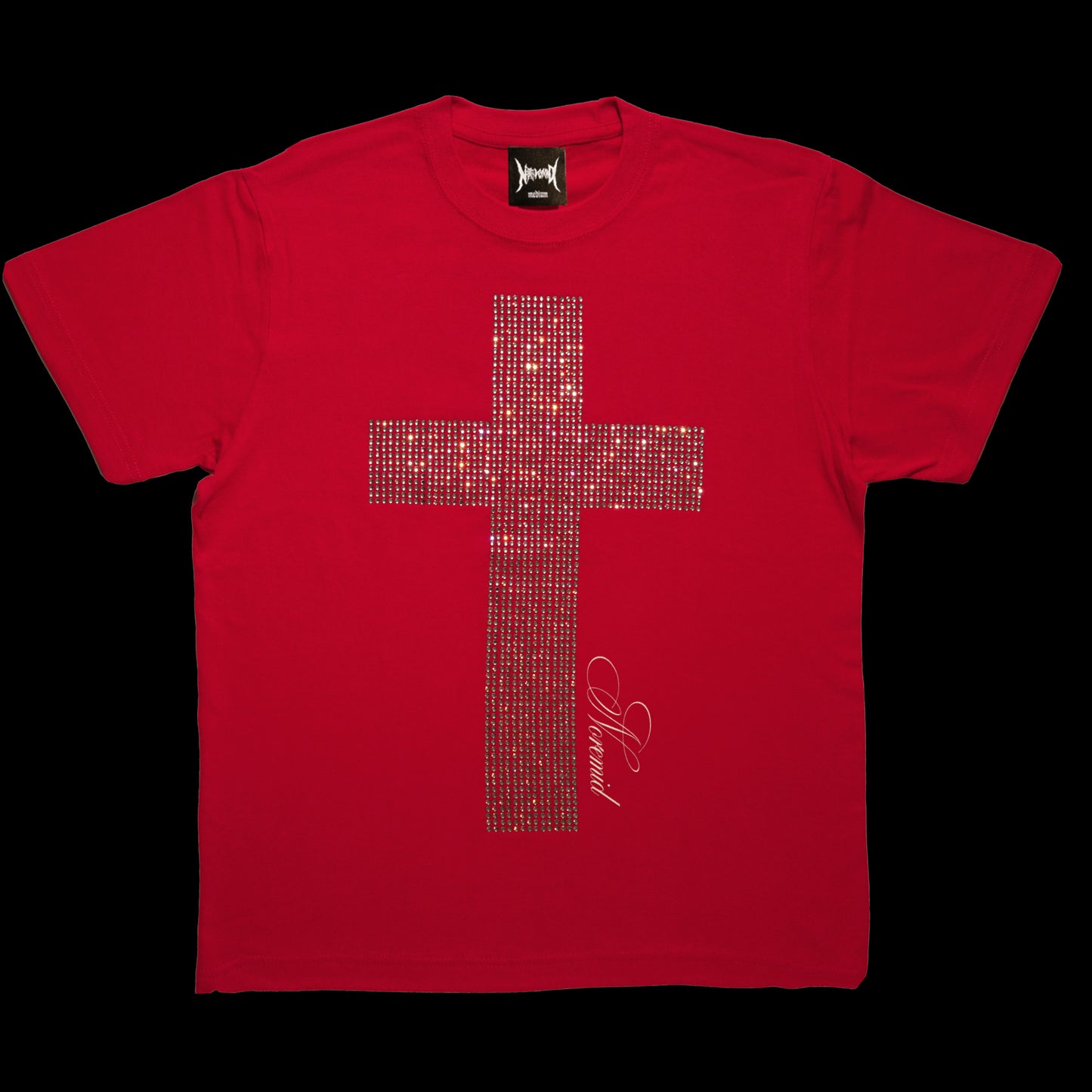 CROSS RHINESTONE T - RED