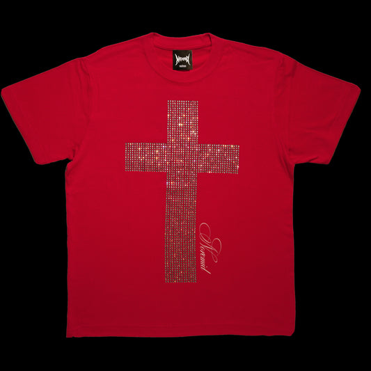 CROSS RHINESTONE T - RED