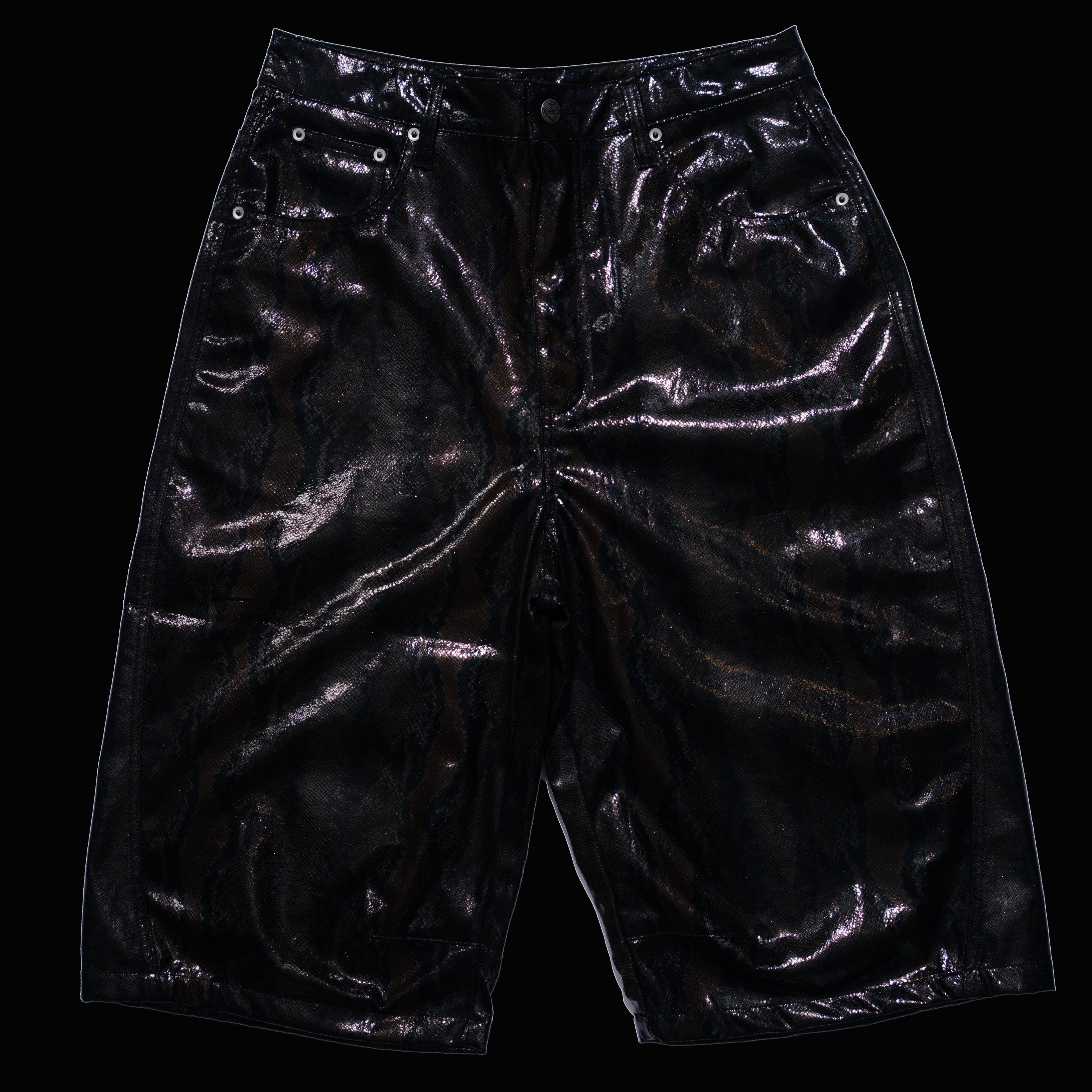 SYNTHETIC LEATHER JORTS - BLACK – NOREMID