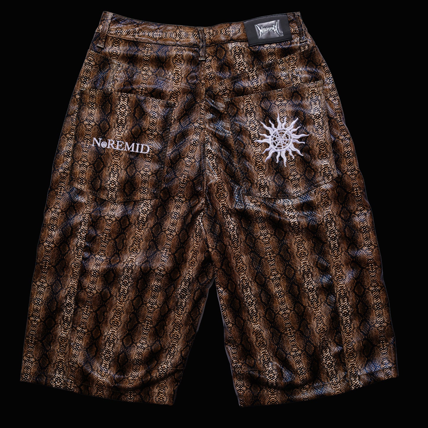 SYNTHETIC LEATHER JORTS - BROWN