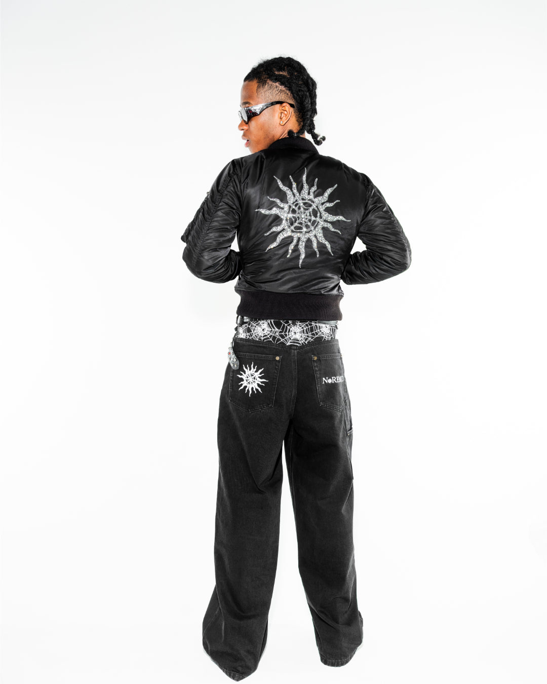 ノーリミッドma1 RHINESTONE MA-1 JACKET- BLACK – NOREMID