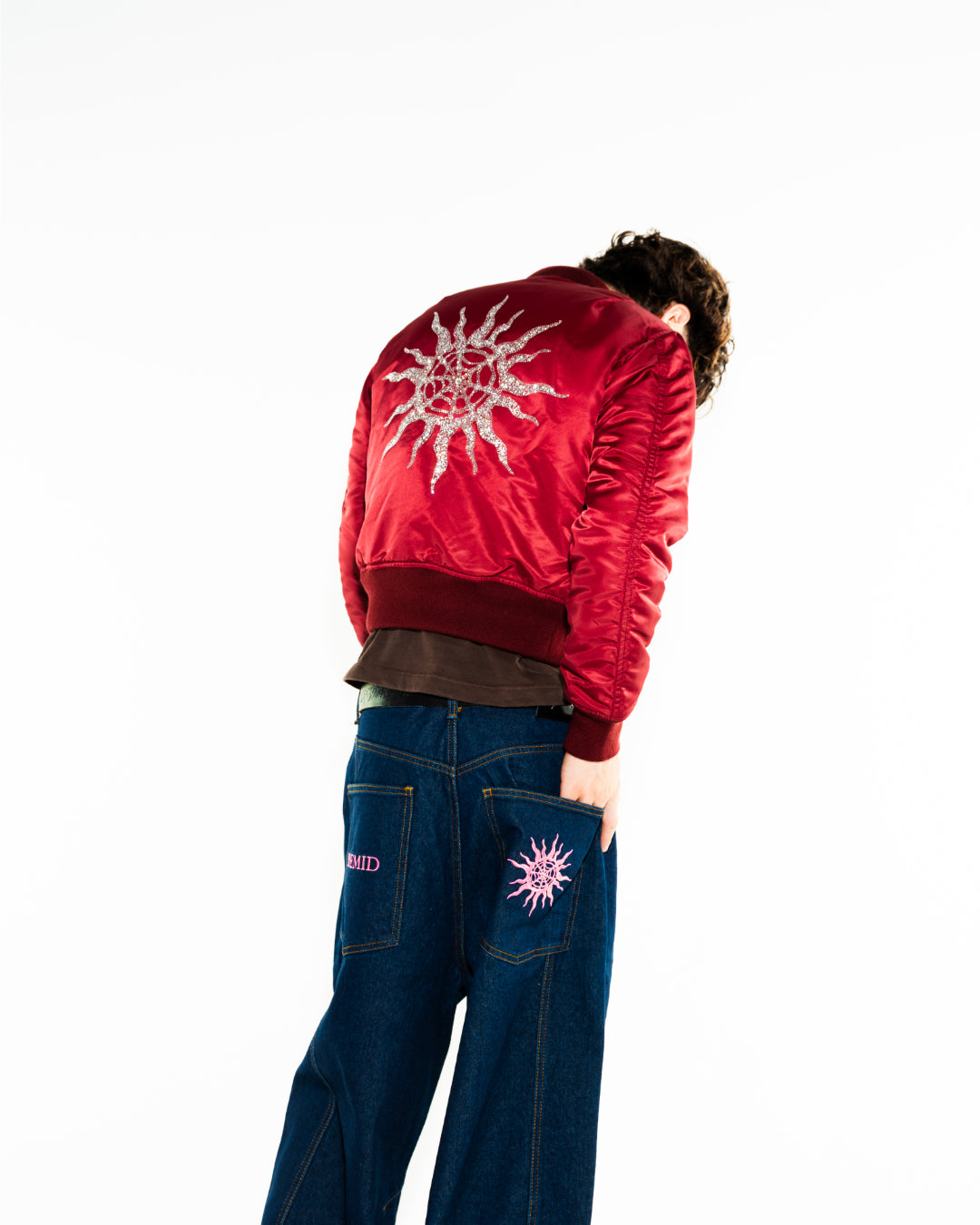 RHINESTONE MA-1 JACKET - RED