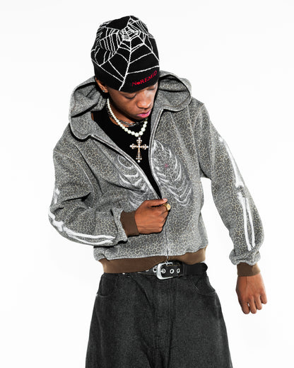 BONE THERMAL ZIP-UP HOODIE – LEOPARD