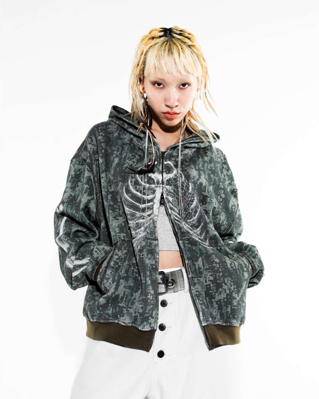 BONE THERMAL ZIP-UP HOODIE – CAMO
