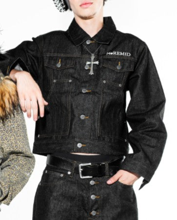 BTN FLY RIGID DENIM WIDE PANTS - INDIGO