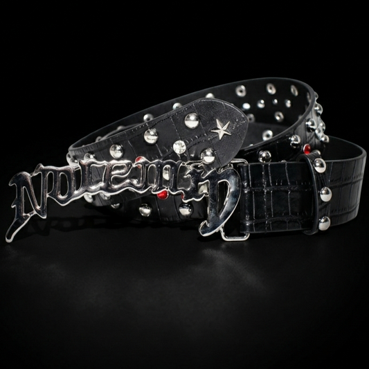 STUDS CROCODILE PU LEATHER BELT