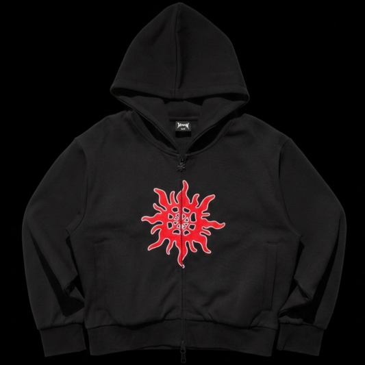 ZIP HOODIE - BLACK
