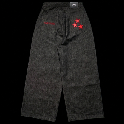 WIDE RIGID DENIM PANTS – BLACK