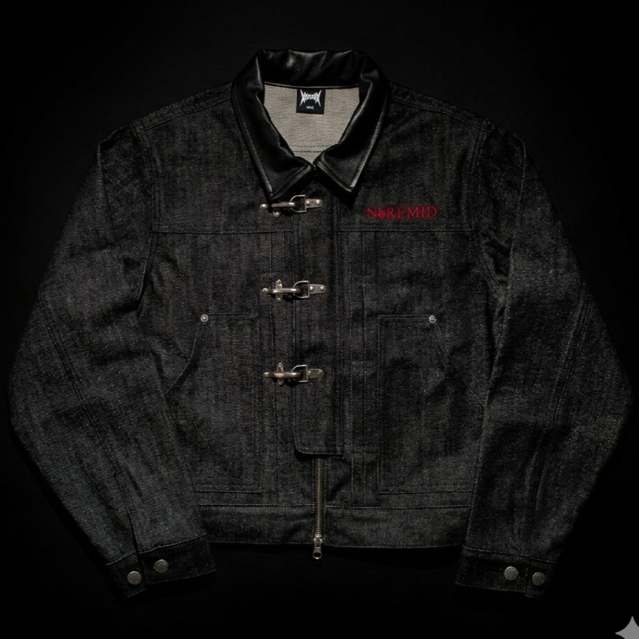 RIGID FIREMAN DENIM JACKET - BLACK