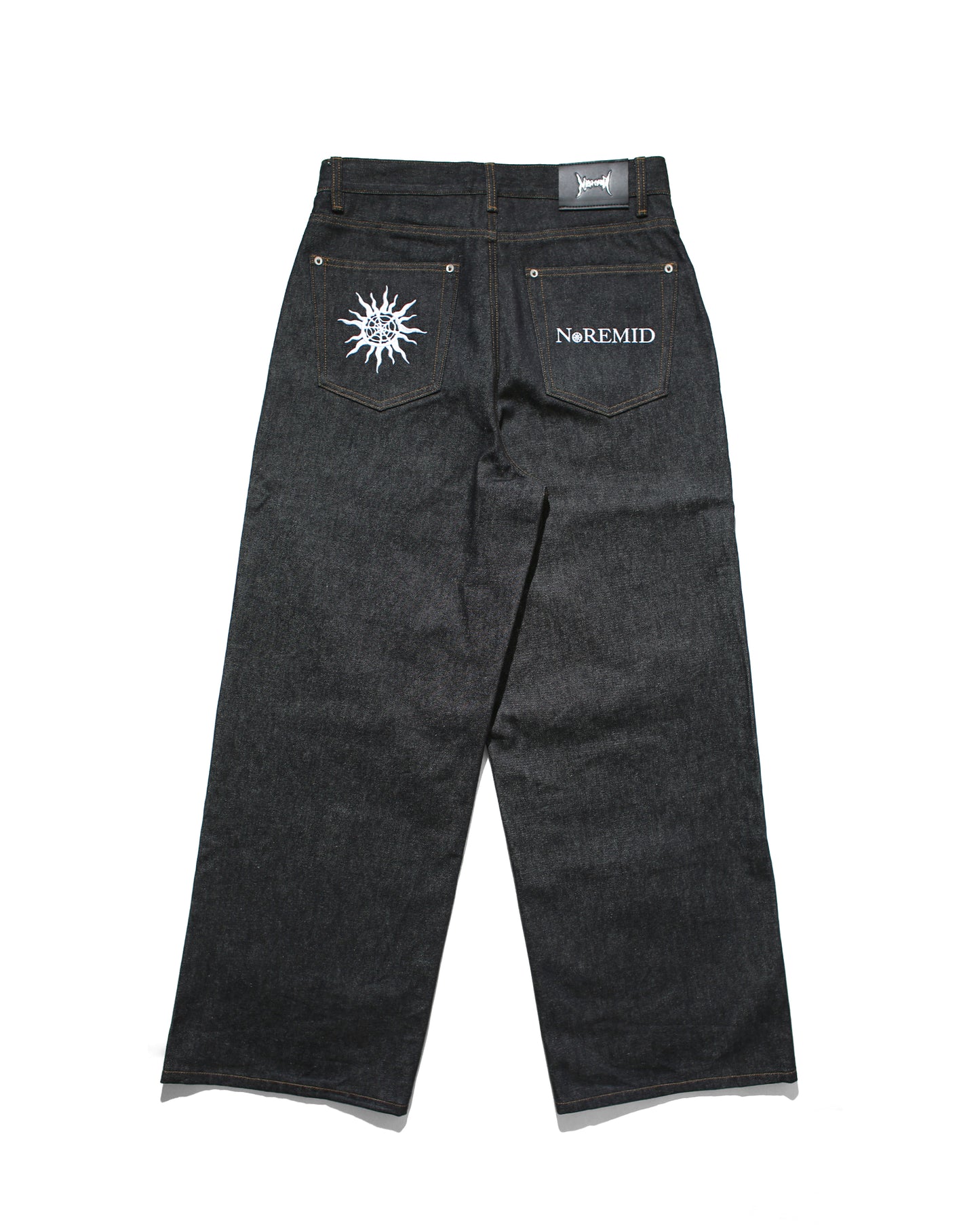 BTN FLY RIGID DENIM WIDE PANTS - INDIGO