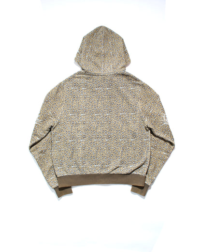 FUR ZIP HOODIE - LEOPARD