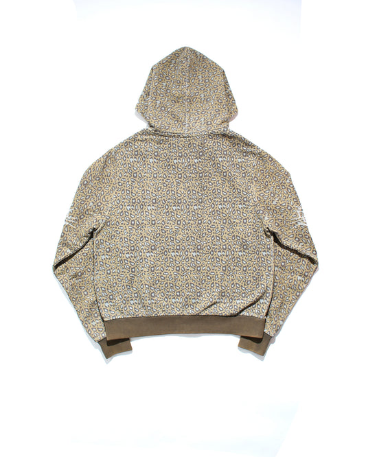 FUR ZIP HOODIE - LEOPARD