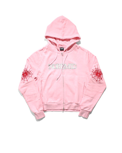 FUR ZIP HOODIE - PINK
