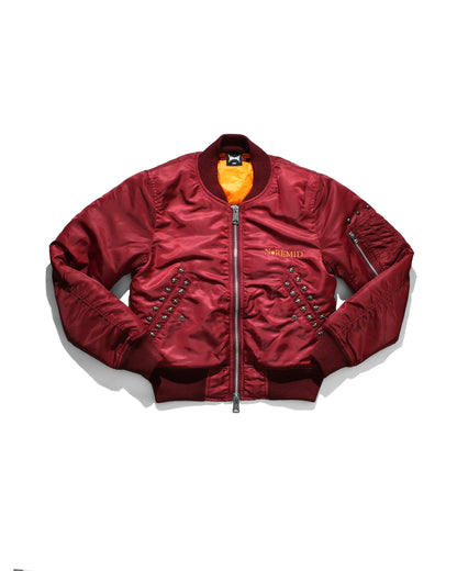 RHINESTONE MA-1 JACKET - RED