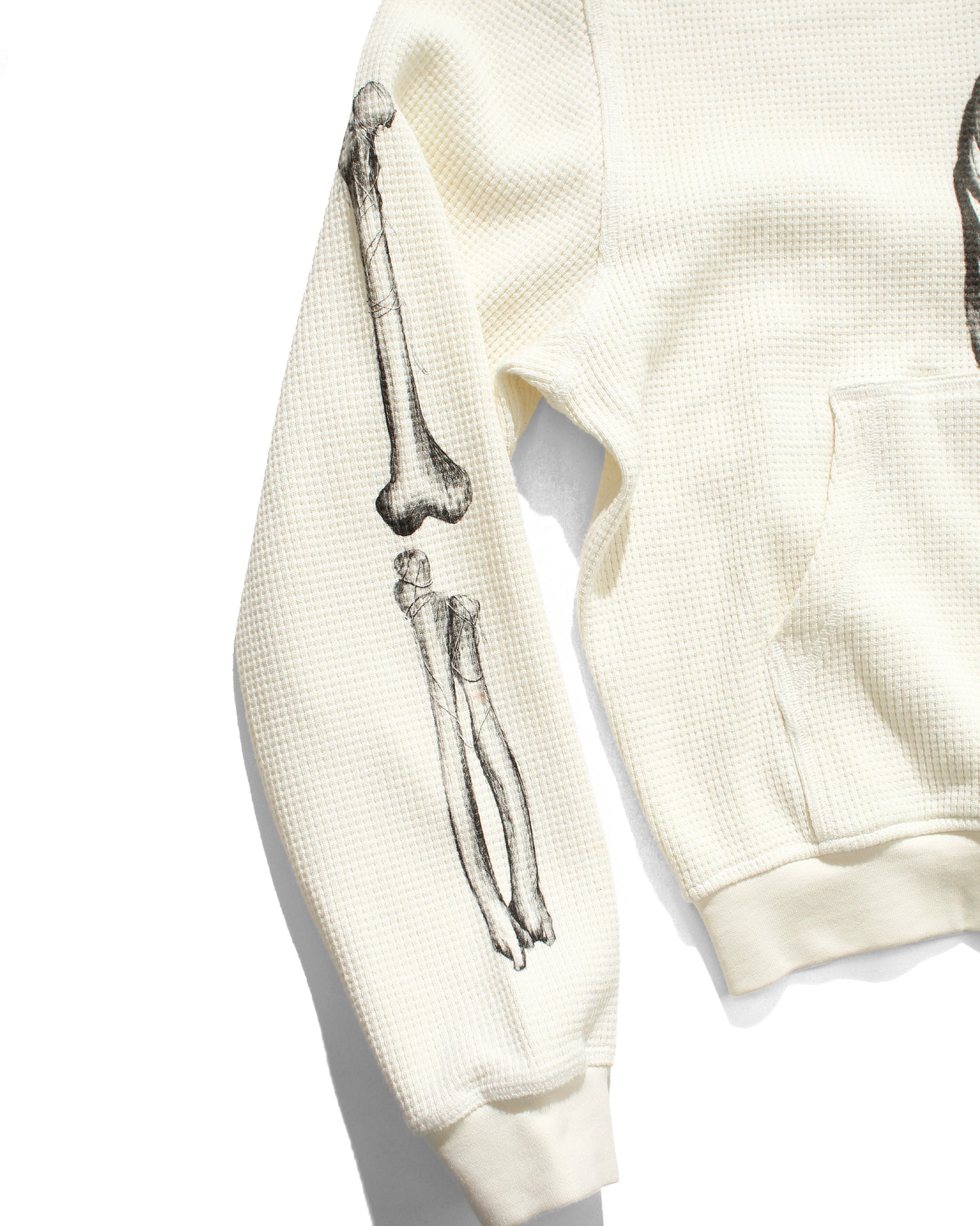 BONE THERMAL ZIP-UP HOODIE – WHITE